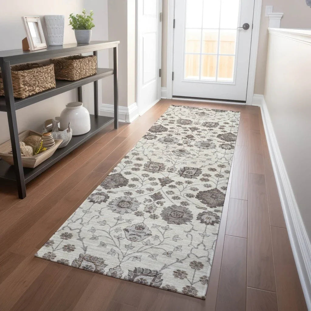LOOMLAN Rugs Selma Ivory Washable Indoor-Outdoor Rug