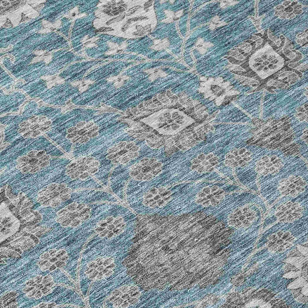 LOOMLAN Rugs Selma Teal Washable Indoor-Outdoor Rug