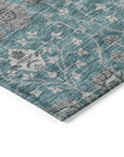 LOOMLAN Rugs Selma Teal Washable Indoor-Outdoor Rug