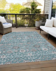 LOOMLAN Rugs Selma Teal Washable Indoor-Outdoor Rug