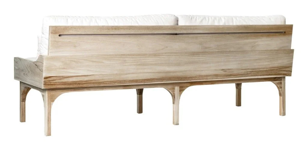 Seasonal Living Serenique Sun Bleached Teak Patio 3-Seat Sofa