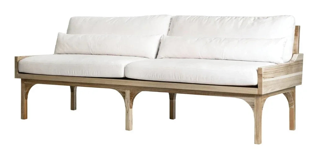 Seasonal Living Serenique Sun Bleached Teak Patio 3-Seat Sofa