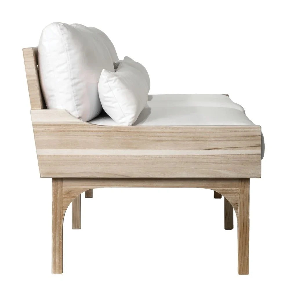 Seasonal Living Serenique Sun Bleached Teak Patio 3-Seat Sofa