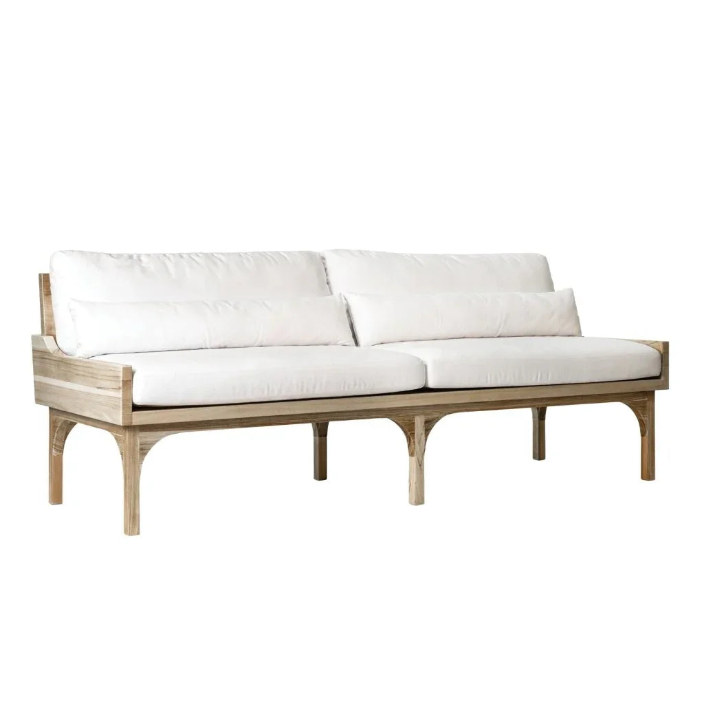 Seasonal Living Serenique Sun Bleached Teak Patio 3-Seat Sofa