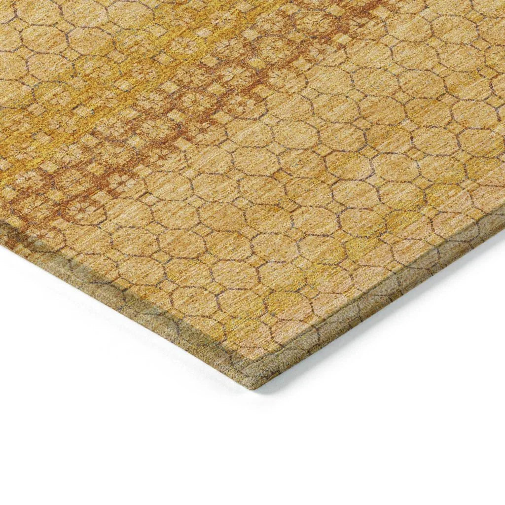LOOMLAN Rugs Serenith Gold Washable Indoor-Outdoor Rug