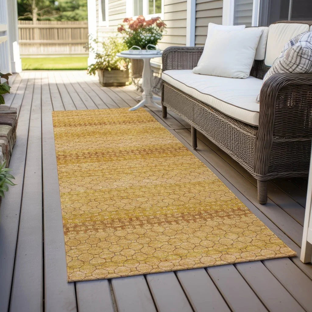 LOOMLAN Rugs Serenith Gold Washable Indoor-Outdoor Rug