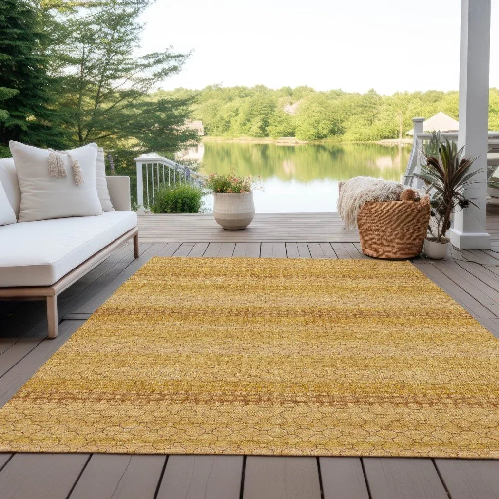 LOOMLAN Rugs Serenith Gold Washable Indoor-Outdoor Rug