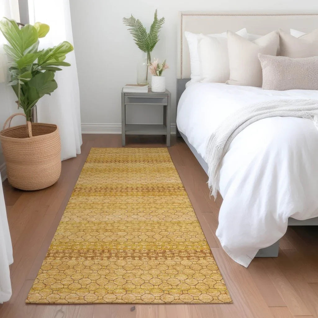 LOOMLAN Rugs Serenith Gold Washable Indoor-Outdoor Rug