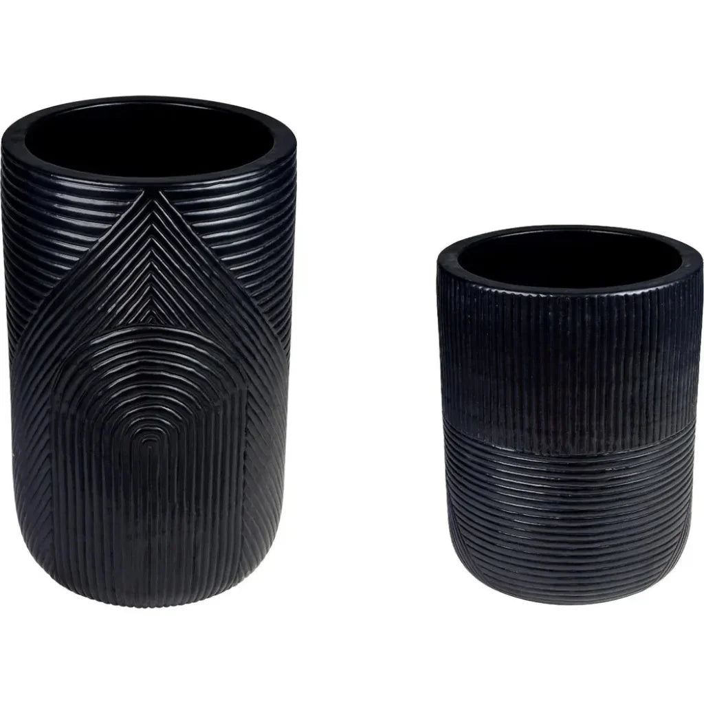 Seasonal Living Serenity Black Outdoor Planter Set of 2