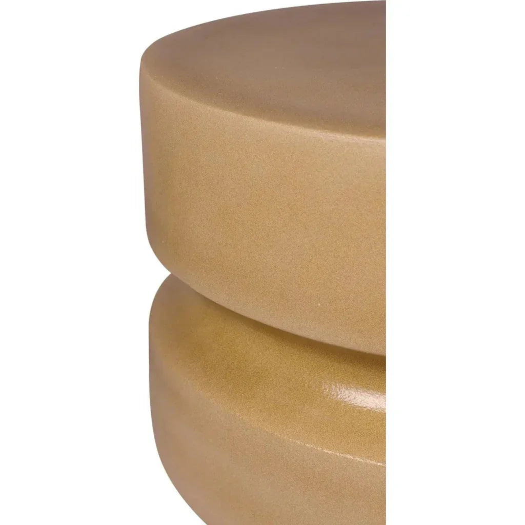 Serenity Ceramic Brown Outdoor Side Table - Medium - LOOMLAN - Seasonal Living - Garden Stools