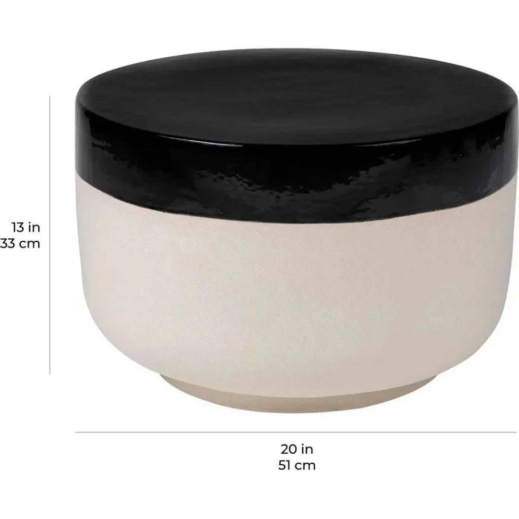 Seasonal Living Serenity Grazed Side Table Ceramic Outdoor Accent Table