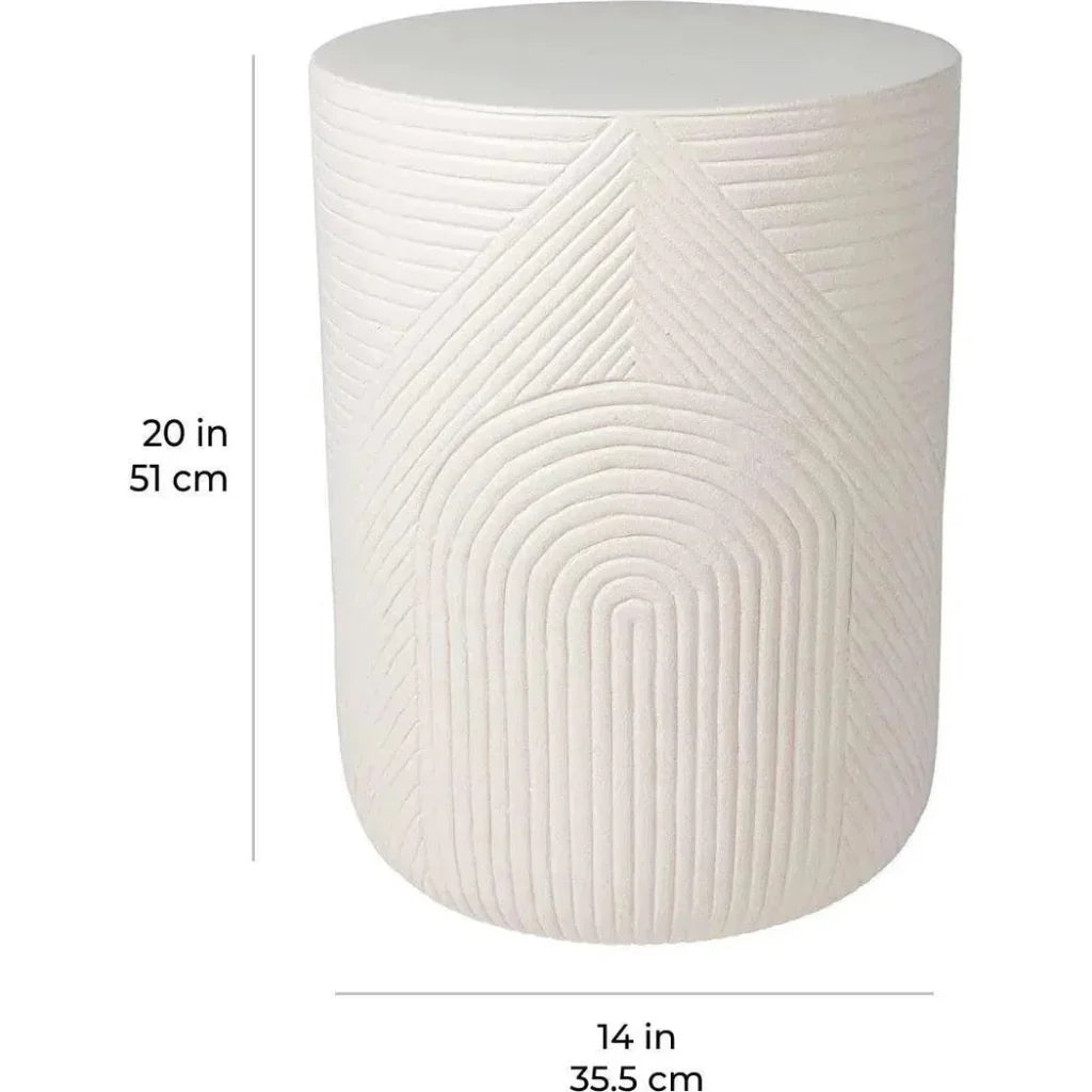 Serenity Side Table 14&quot; - White Outdoor Accent Table - LOOMLAN - Seasonal Living - Outdoor Side Tables