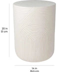 Serenity Side Table 14" - White Outdoor Accent Table - LOOMLAN - Seasonal Living - Outdoor Side Tables