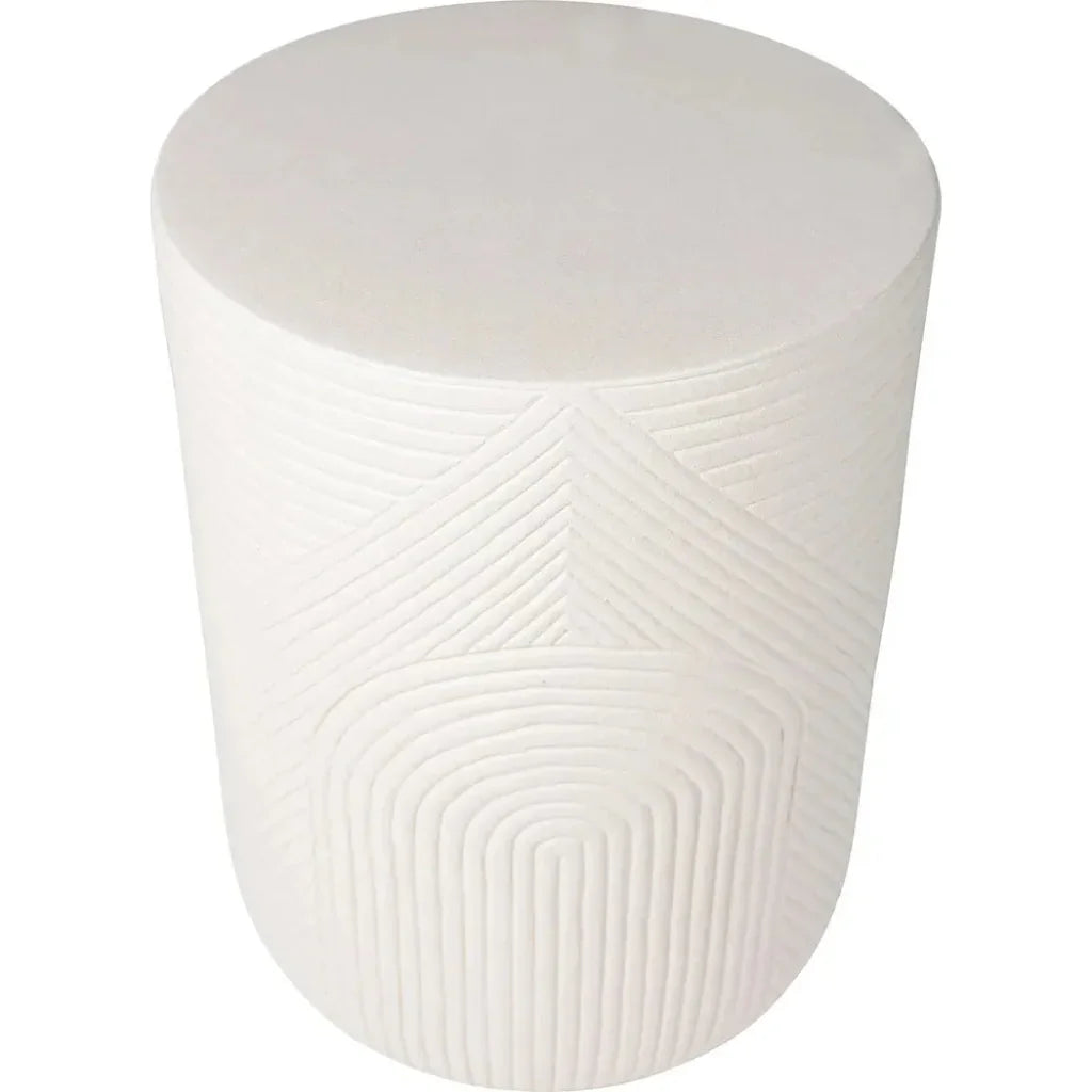 Serenity Side Table 14&quot; - White Outdoor Accent Table - LOOMLAN - Seasonal Living - Outdoor Side Tables
