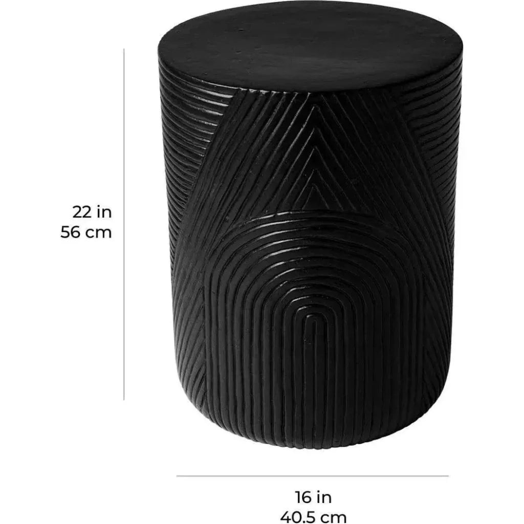 Serenity Side Table 16&quot; - Black Outdoor Accent Table - LOOMLAN - Seasonal Living - Outdoor Side Tables