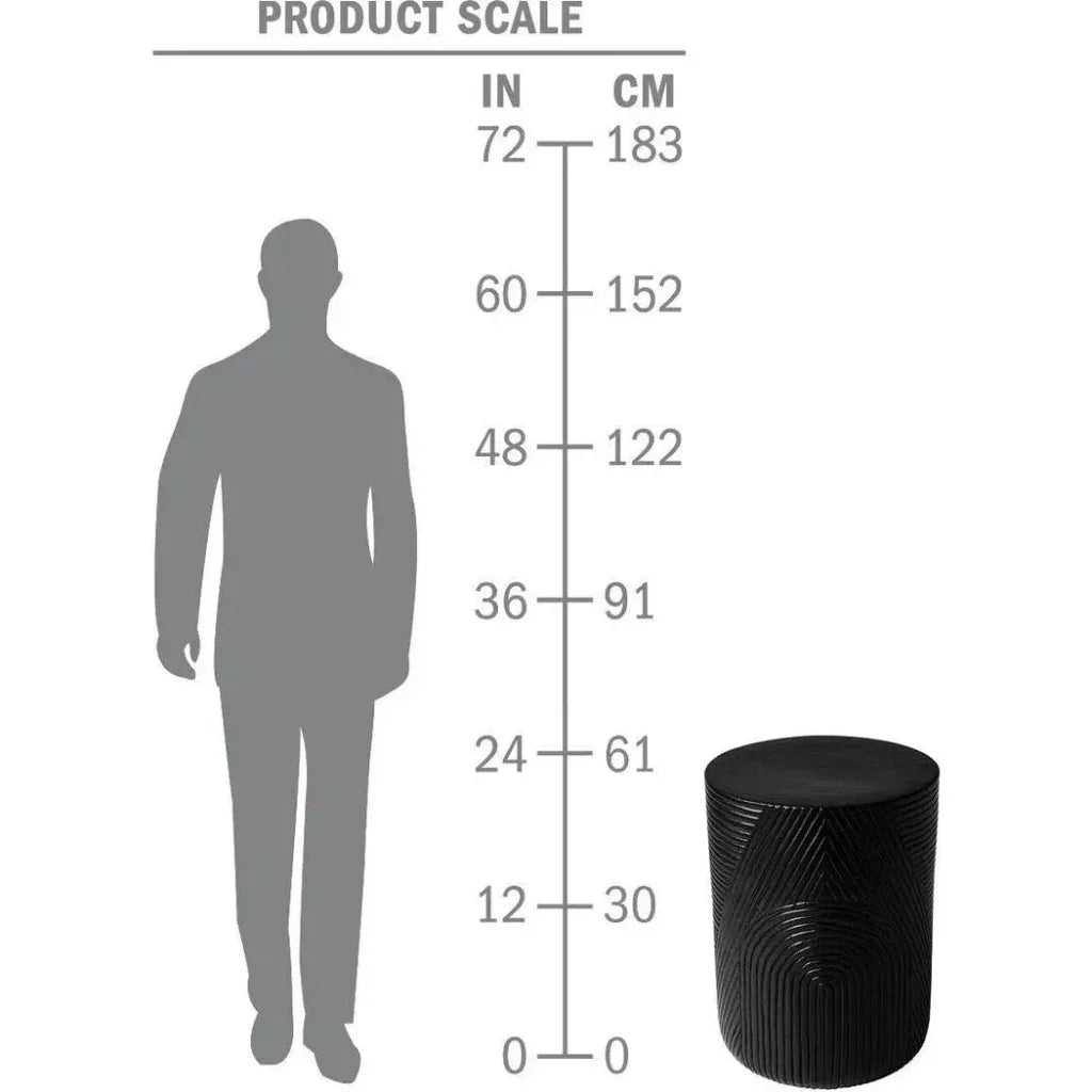 Serenity Side Table 16&quot; - Black Outdoor Accent Table - LOOMLAN - Seasonal Living - Outdoor Side Tables