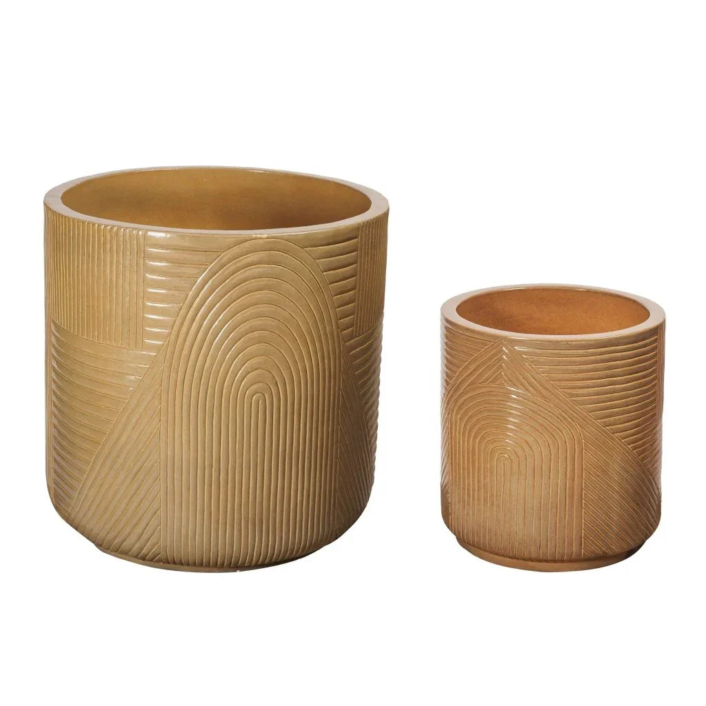 Seasonal Living Serenity Textured Ceramic Patio Planter (Set Of 2)