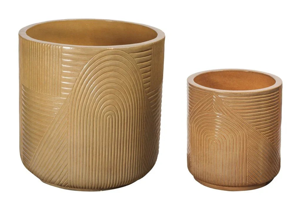 Seasonal Living Serenity Textured Ceramic Patio Planter (Set Of 2)