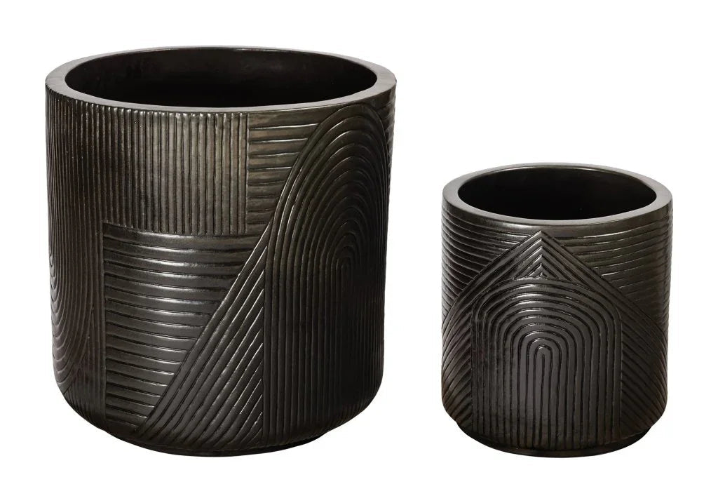Seasonal Living Serenity Textured Ceramic Patio Planter (Set Of 2)