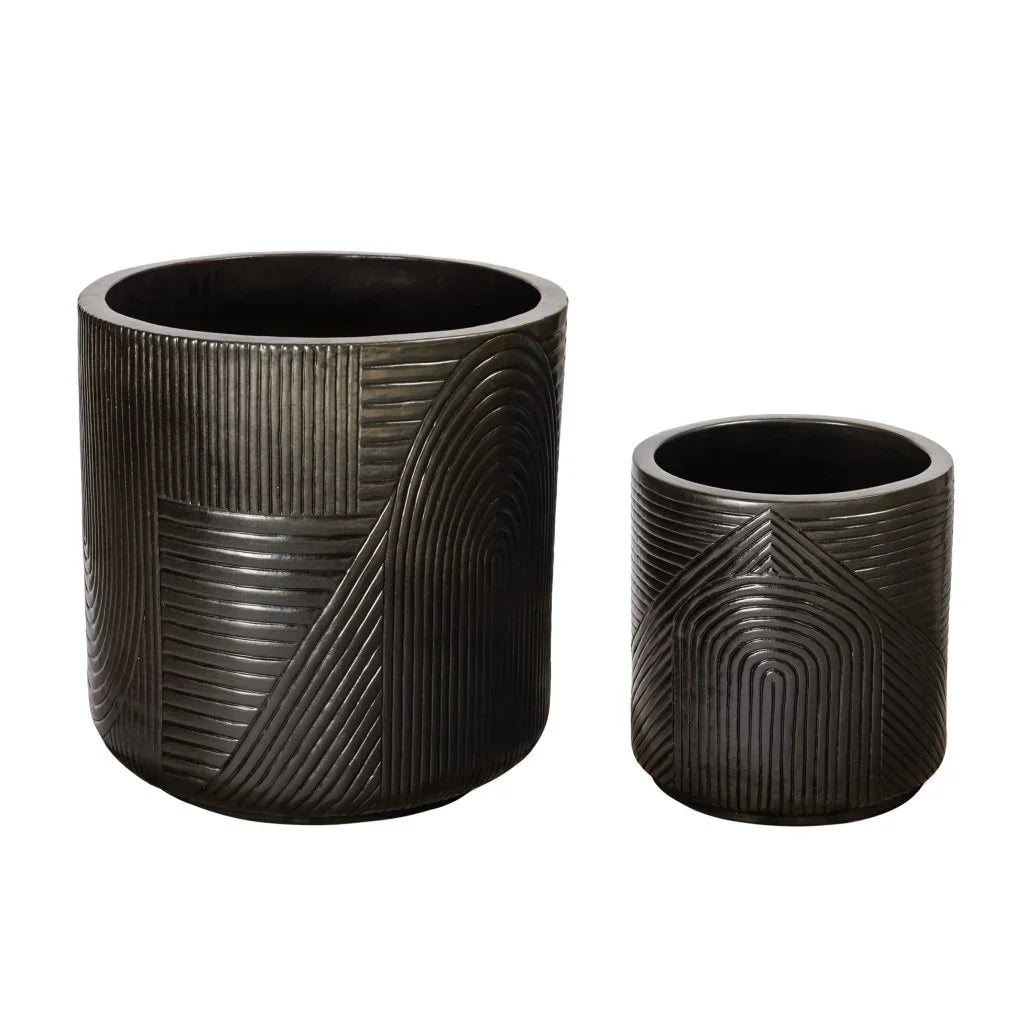Seasonal Living Serenity Textured Ceramic Patio Planter (Set Of 2)