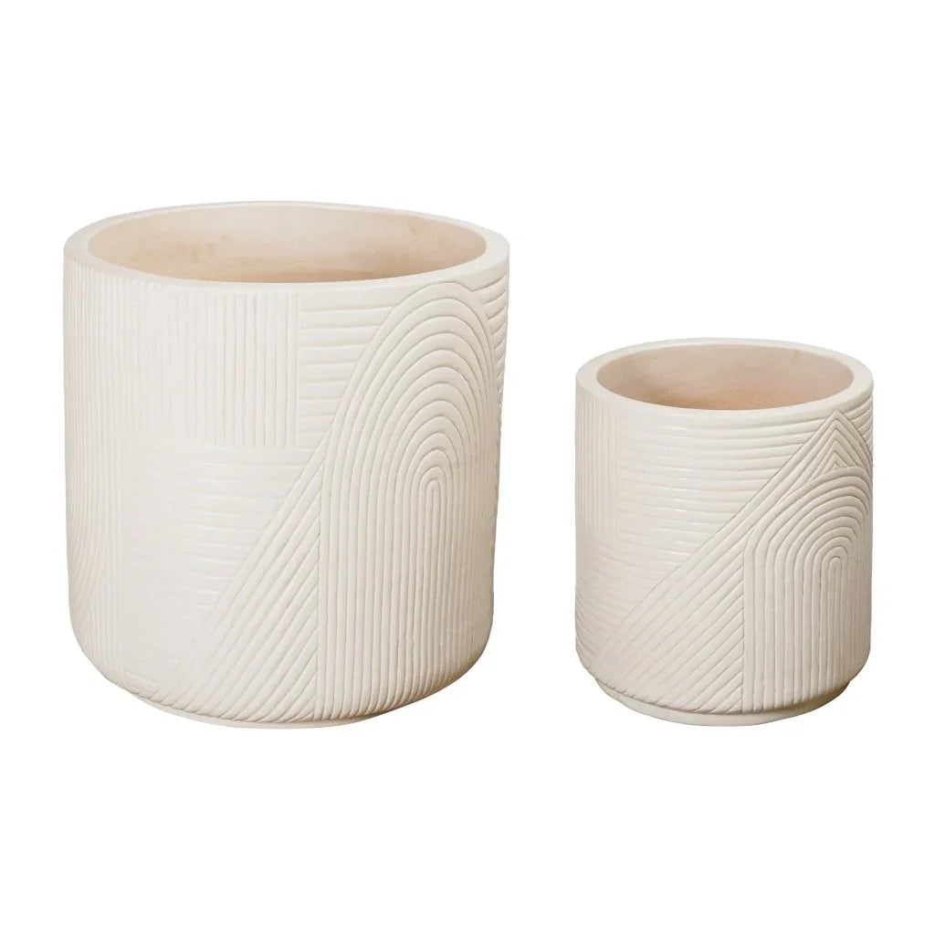 Seasonal Living Serenity Textured Ceramic Patio Planter (Set Of 2)