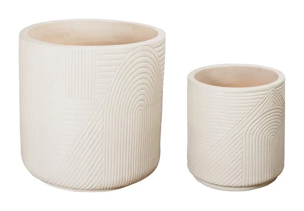 Seasonal Living Serenity Textured Ceramic Patio Planter (Set Of 2)