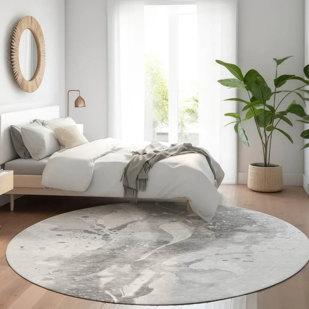 LOOMLAN Rugs Serenza Gray Washable Indoor-Outdoor Rug
