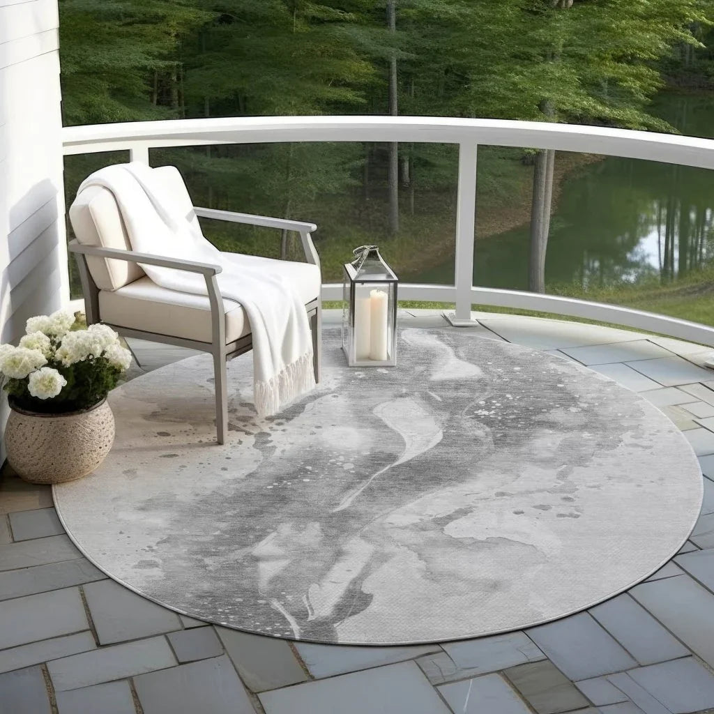 LOOMLAN Rugs Serenza Gray Washable Indoor-Outdoor Rug