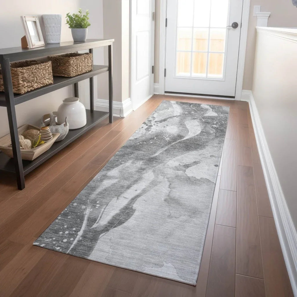 LOOMLAN Rugs Serenza Gray Washable Indoor-Outdoor Rug