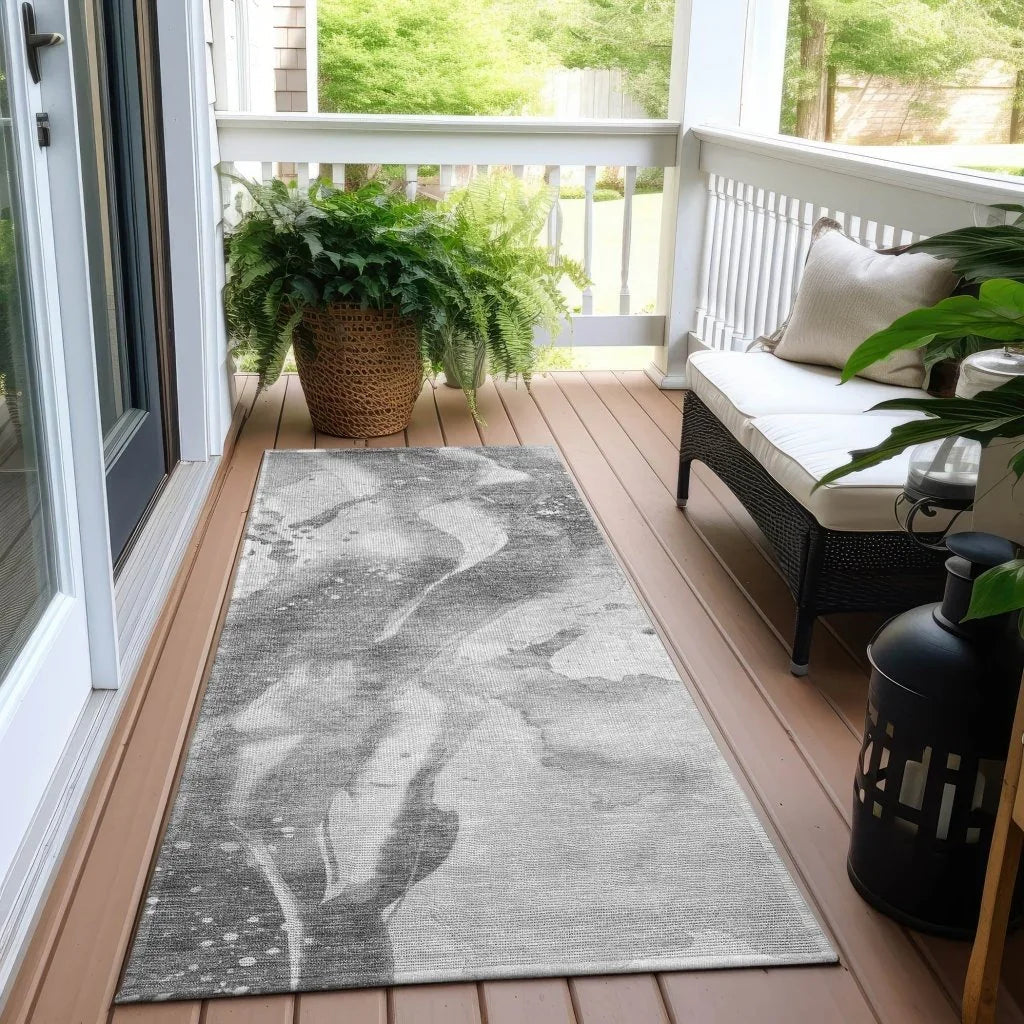 LOOMLAN Rugs Serenza Gray Washable Indoor-Outdoor Rug