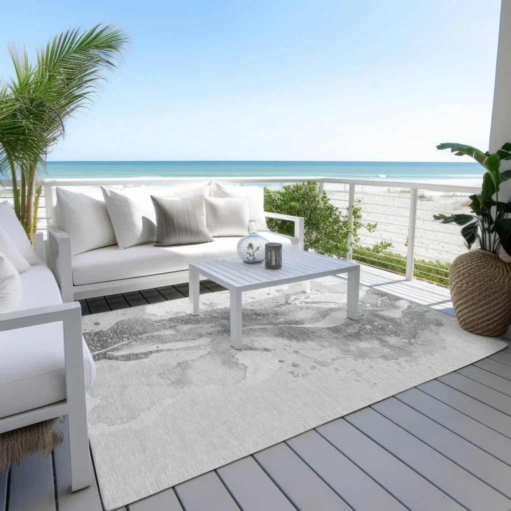 LOOMLAN Rugs Serenza Gray Washable Indoor-Outdoor Rug