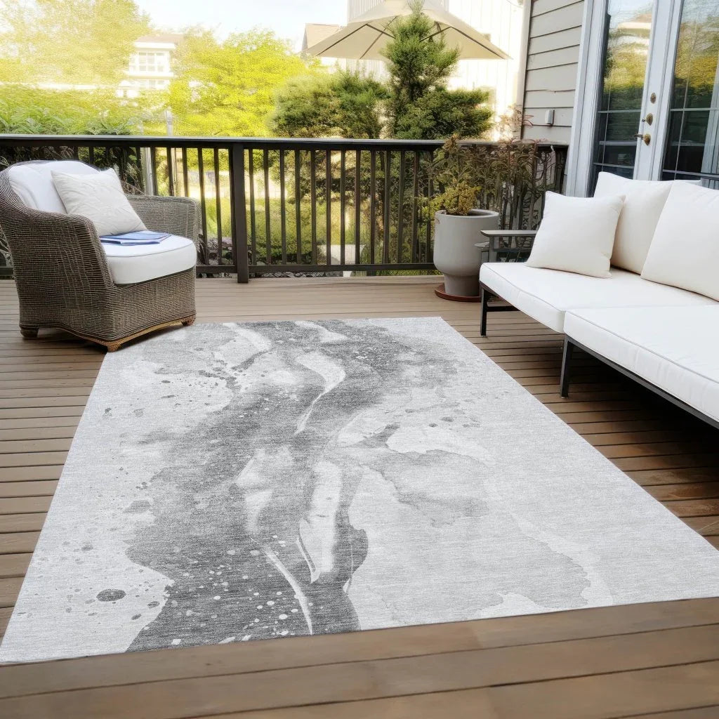 LOOMLAN Rugs Serenza Gray Washable Indoor-Outdoor Rug