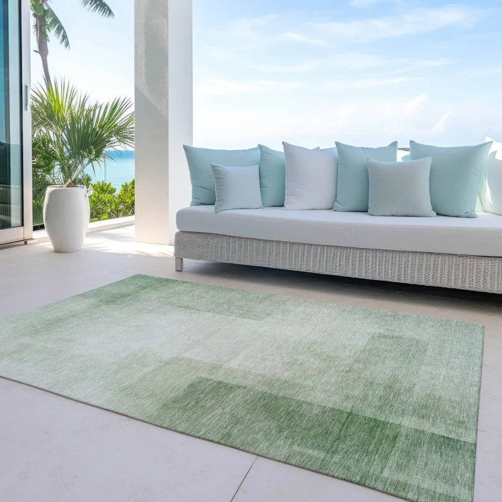 LOOMLAN Rugs Serephina Green Washable Indoor-Outdoor Rug