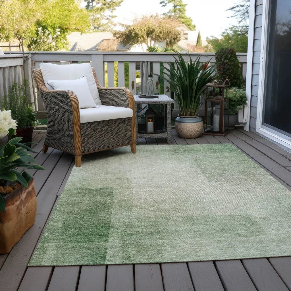 LOOMLAN Rugs Serephina Green Washable Indoor-Outdoor Rug