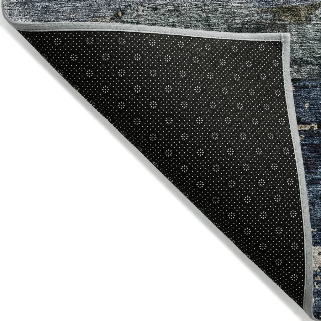 LOOMLAN Rugs Shafira Blue Washable Indoor-Outdoor Rug