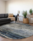 LOOMLAN Rugs Shafira Blue Washable Indoor-Outdoor Rug