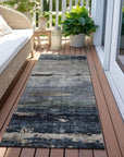 LOOMLAN Rugs Shafira Blue Washable Indoor-Outdoor Rug