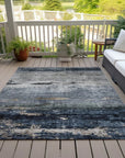 LOOMLAN Rugs Shafira Blue Washable Indoor-Outdoor Rug