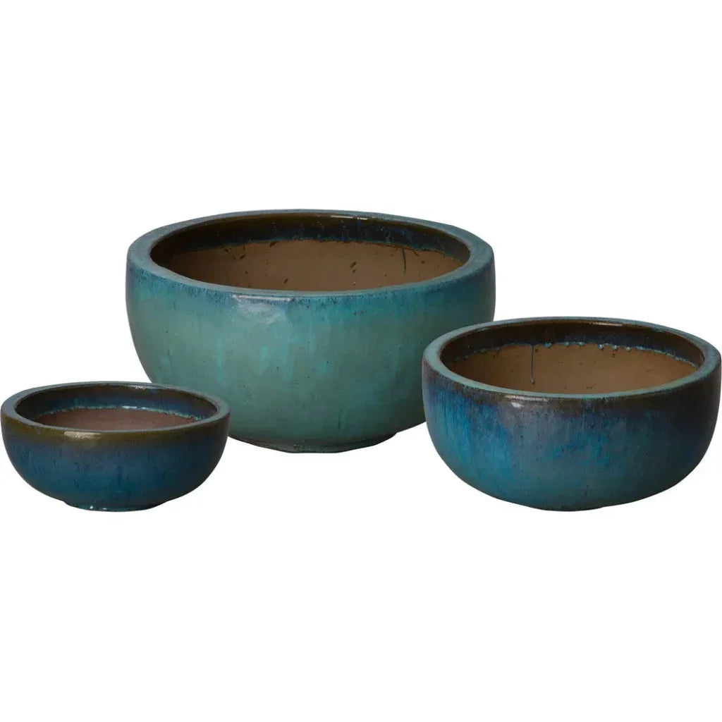 Emissary Shallow Round Ceramic Planter