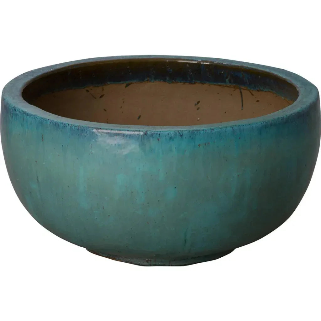 Emissary Shallow Round Ceramic Planter