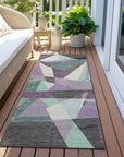 LOOMLAN Rugs Shapevia Purple Washable Indoor-Outdoor Rug