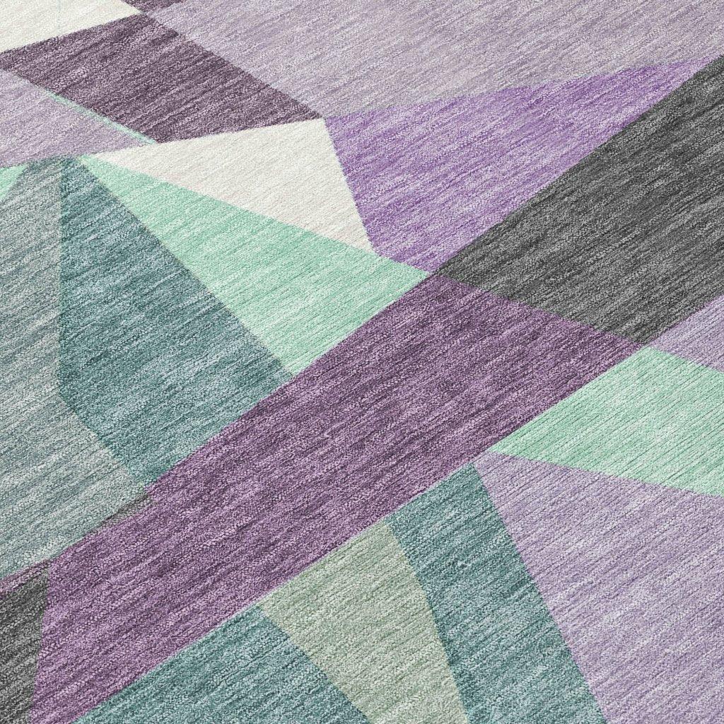 LOOMLAN Rugs Shapevia Purple Washable Indoor-Outdoor Rug