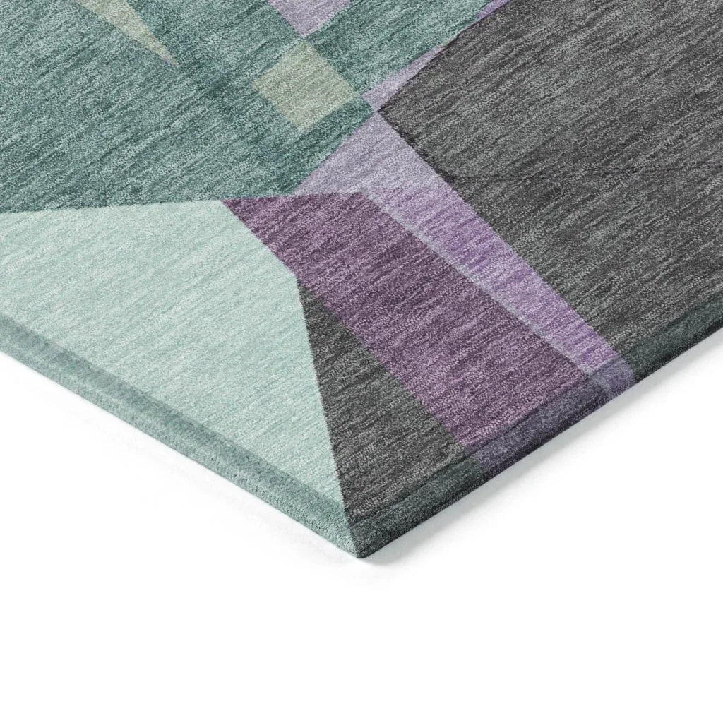 LOOMLAN Rugs Shapevia Purple Washable Indoor-Outdoor Rug