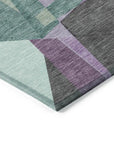 LOOMLAN Rugs Shapevia Purple Washable Indoor-Outdoor Rug