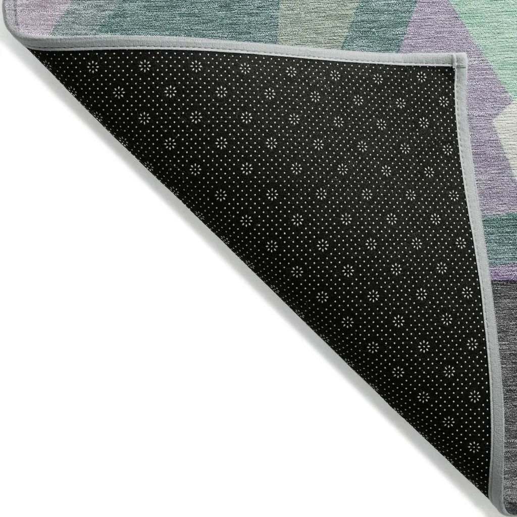 LOOMLAN Rugs Shapevia Purple Washable Indoor-Outdoor Rug