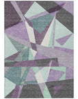 LOOMLAN Rugs Shapevia Purple Washable Indoor-Outdoor Rug