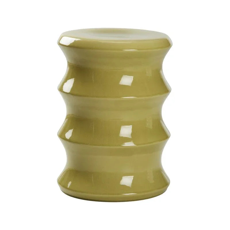 Shelbourne Ceramic Glazed Outdoor Garden Stool - LOOMLAN - Chelsea House - Poufs and Stools