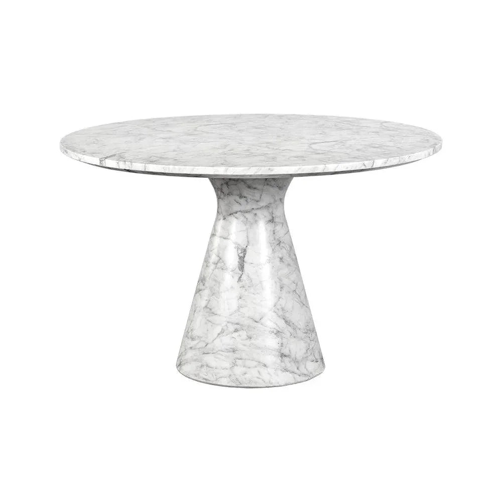 Shelburne Dining Table Marble Look White 47" Outdoor - LOOMLAN - SUNPAN - Outdoor Dining Tables