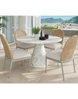 Shelburne Dining Table Marble Look White 47" Outdoor - LOOMLAN - SUNPAN - Outdoor Dining Tables