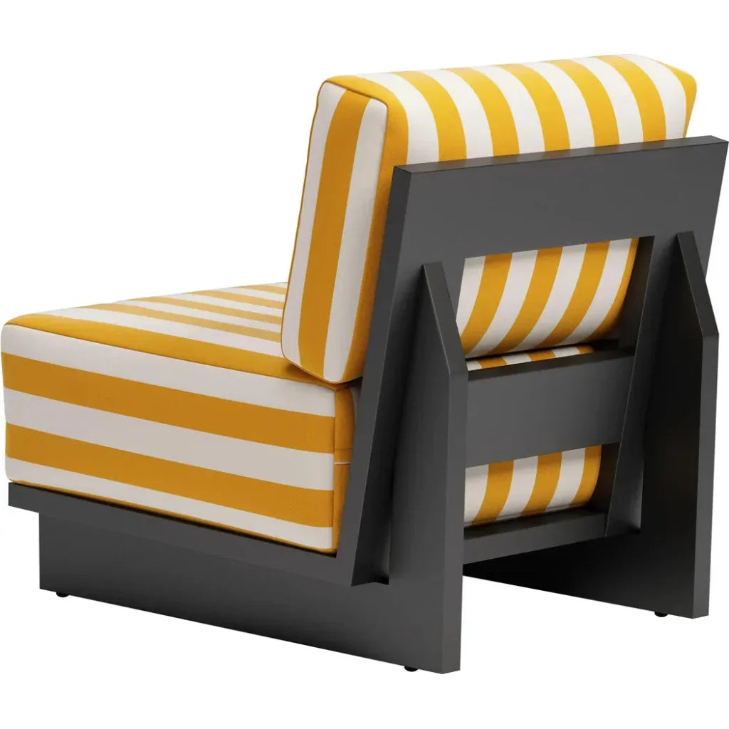 Shoreline Yellow & Black Accent Chair - LOOMLAN - Zuo Modern - Outdoor Accent Chairs